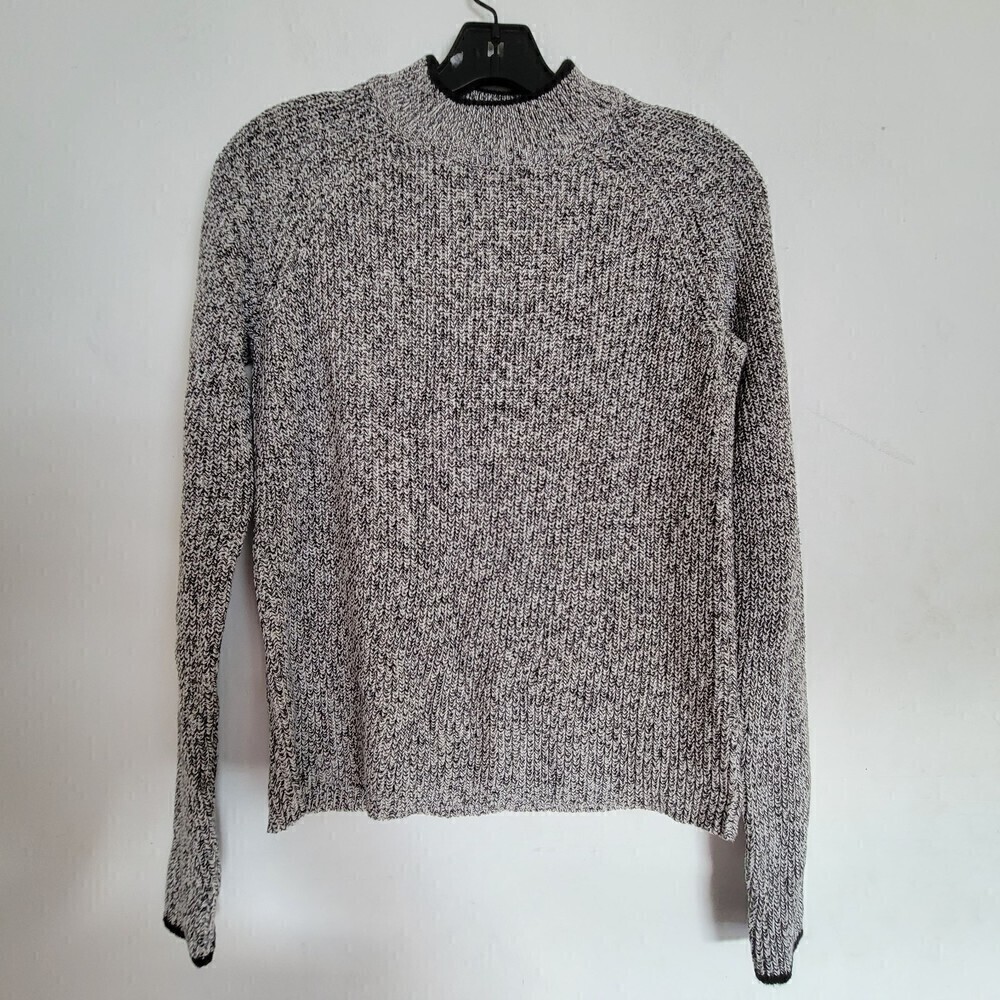 H&M Heather Gray Mock Neck Long Sleeve Knit Sweater Size XS